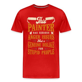 House Painter Decorator This - Männer Premium Bio T-Shirt - Rot - Vorne - Damien (186cm)