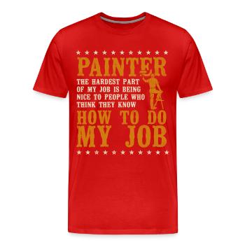 House Painter Decorator Painter - Männer Premium Bio T-Shirt - Rot - Vorne - Damien (186cm)