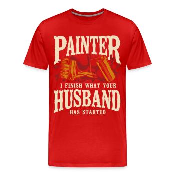 House Painter Decorator Painter I - Männer Premium Bio T-Shirt - Rot - Vorne - Damien (186cm)