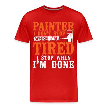 House Painter Decorator Painter I - Männer Premium Bio T-Shirt - Rot - Vorne - Damien (186cm)