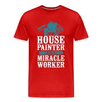 House Painter Decorator House - Männer Premium Bio T-Shirt - Rot - Vorne - Damien (186cm)
