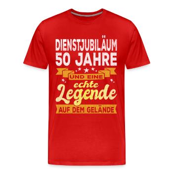 50th Anniversary Company Anniversary Gift - Men's Premium Organic T-Shirt - red - Front - Damien (186cm)