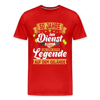 50th Anniversary Company Anniversary Gift - Men's Premium Organic T-Shirt - red - Front - Damien (186cm)