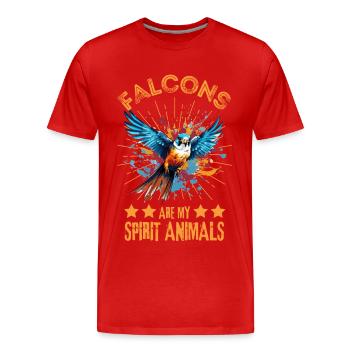 Buntfalke Farbkleckse Farbspritzer - Männer Premium Bio T-Shirt - Rot - Vorne - Damien (186cm)