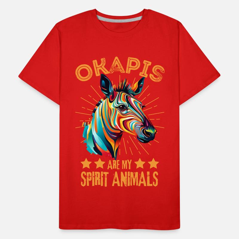 Colorful okapi paint blobs paint splashes Men's Premium Organic T-Shirt