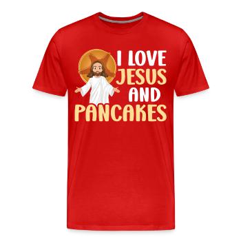 Pancake Lover Kids I Love Jesus - Männer Premium Bio T-Shirt - Rot - Vorne - Damien (186cm)
