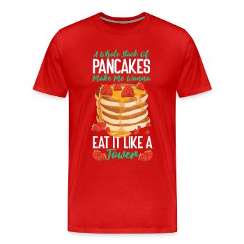 Pancake Lover Kids A Whole Stack - Men's Premium Organic T-Shirt - red - Front - Damien (186cm)