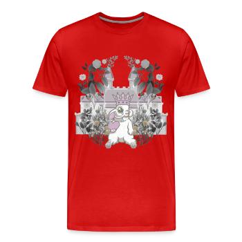 Hase König Herrscher Retro Vintage Märchenfigur - Männer Premium Bio T-Shirt - Rot - Vorne - Damien (186cm)