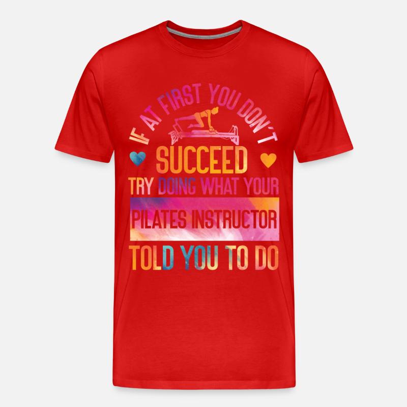 Pilates Instructor Teacher - Männer Premium Bio T-Shirt - Rot
