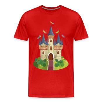 Château - T-shirt bio Premium Homme - rouge - Devant - Damien (186cm)