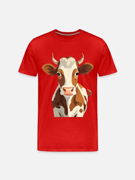 Cow - Men's Premium Organic T-Shirt - red