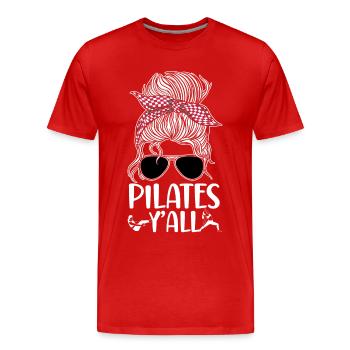 Pilates Instructor Teacher - Männer Premium Bio T-Shirt - Rot - Vorne - Damien (186cm)