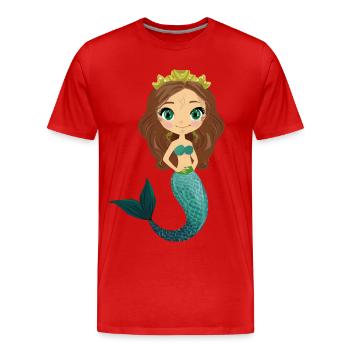 Sirène - T-shirt bio Premium Homme - rouge - Devant - Damien (186cm)