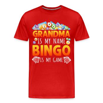 Bingo Player Grandma Grandma Is My - Männer Premium Bio T-Shirt - Rot - Vorne - Damien (186cm)