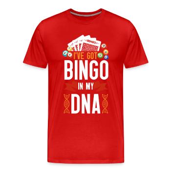 Joueur de bingo, j’ai du bingo dans mon - T-shirt bio Premium Homme - rouge - Devant - Damien (186cm)