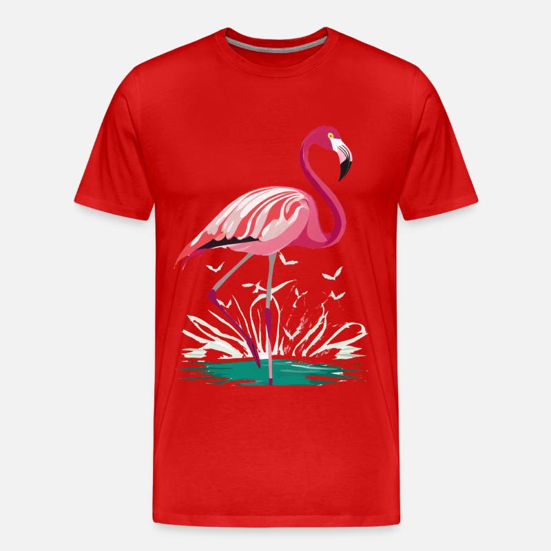Flamingo - Männer Premium Bio T-Shirt - Rot