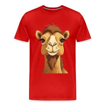 Niedliches Kamel - Männer Premium Bio T-Shirt - Rot - Vorne - Damien (186cm)