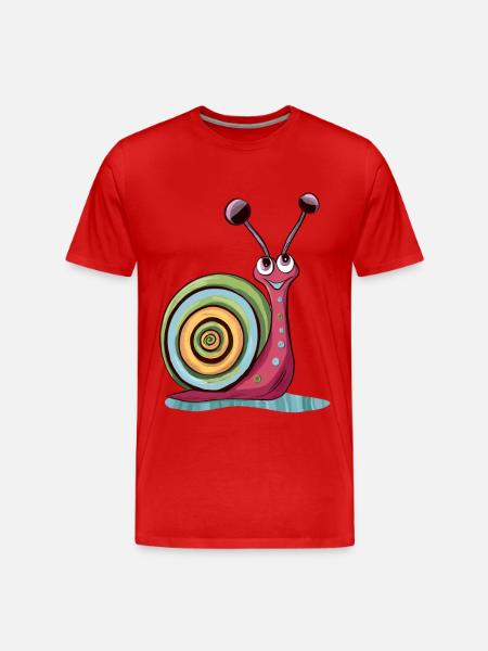 Escargot mignon - T-shirt bio Premium Homme - rouge