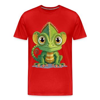Caméléon - T-shirt bio Premium Homme - rouge - Devant - Damien (186cm)