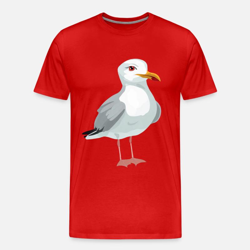 Möwe - Männer Premium Bio T-Shirt - Rot