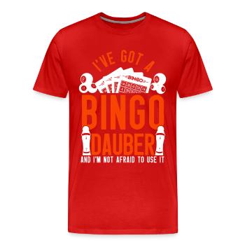 Joueur de bingo J’ai un bingo - T-shirt bio Premium Homme - rouge - Devant - Damien (186cm)
