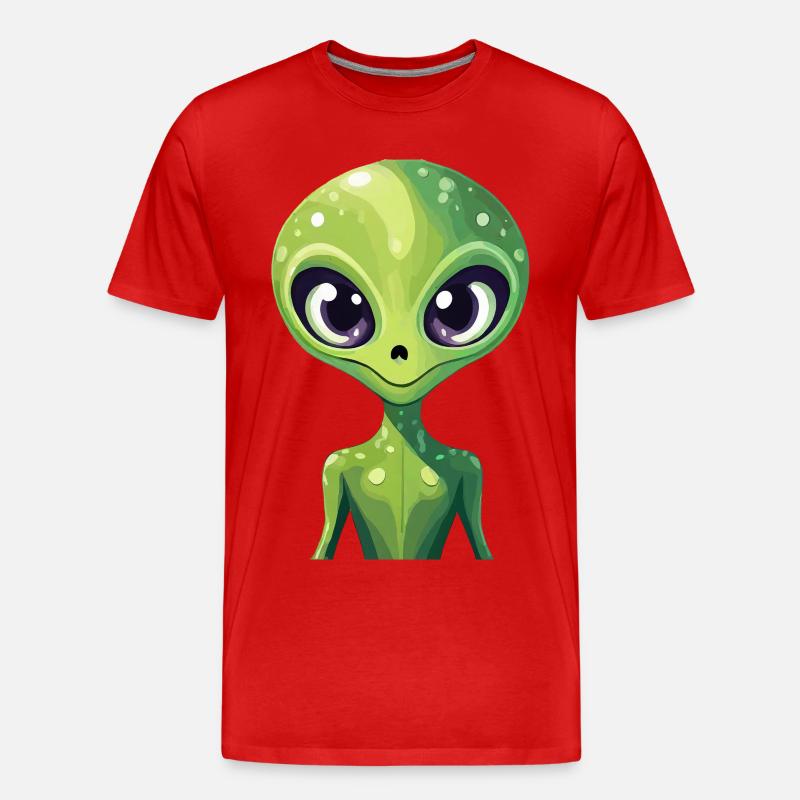 Alien oder Außerirdischer - Männer Premium Bio T-Shirt - Rot