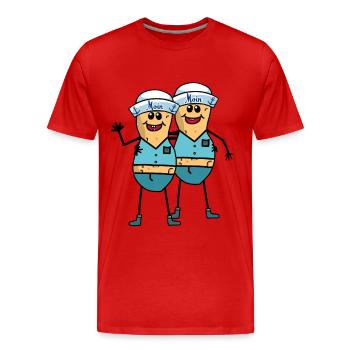 Cacahuètes Marins Garçons Marins Marins - T-shirt bio Premium Homme - rouge - Devant - Damien (186cm)