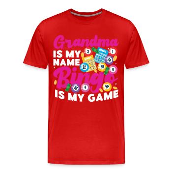 Bingo Player Grandma Grandma Is My - Männer Premium Bio T-Shirt - Rot - Vorne - Damien (186cm)