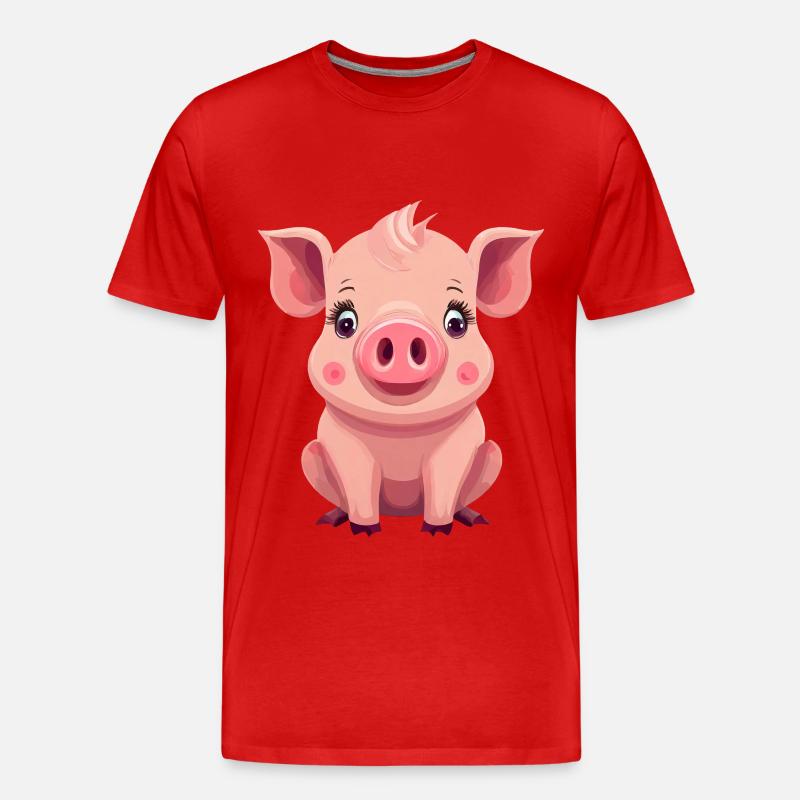 Schwein - Männer Premium Bio T-Shirt - Rot