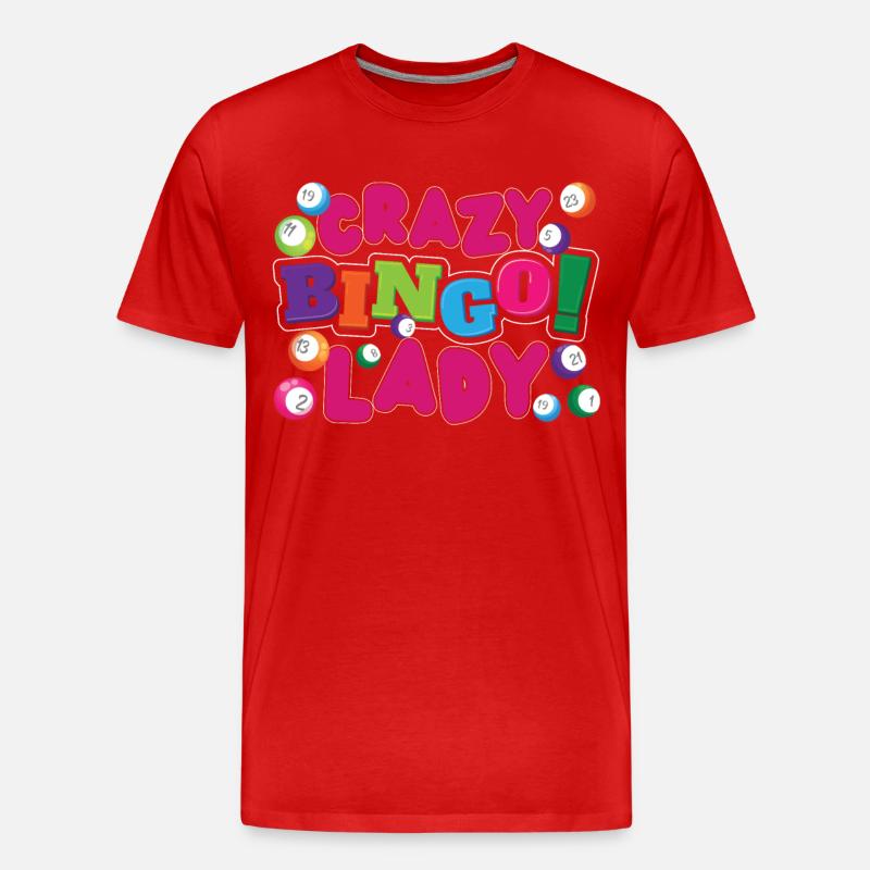 Bingo Player Crazy Bingo Lady - Männer Premium Bio T-Shirt - Rot