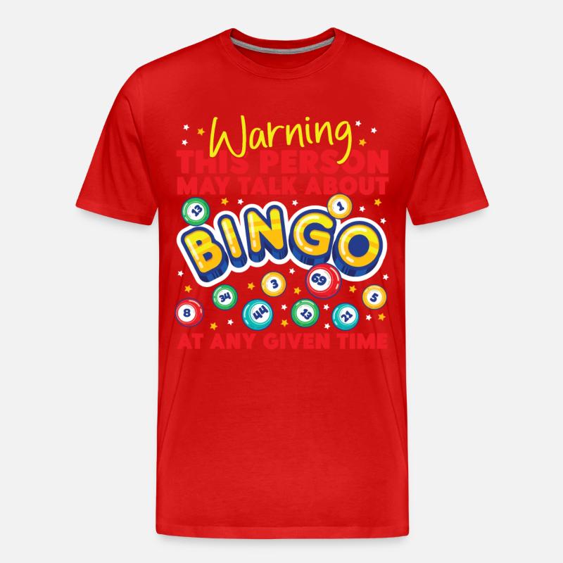Bingo Player Warning This Person - Männer Premium Bio T-Shirt - Rot