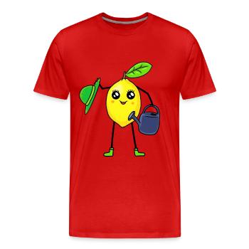 Jardin de fruits au citron arrosoir de jardinier de fruits - T-shirt bio Premium Homme - rouge - Devant - Damien (186cm)
