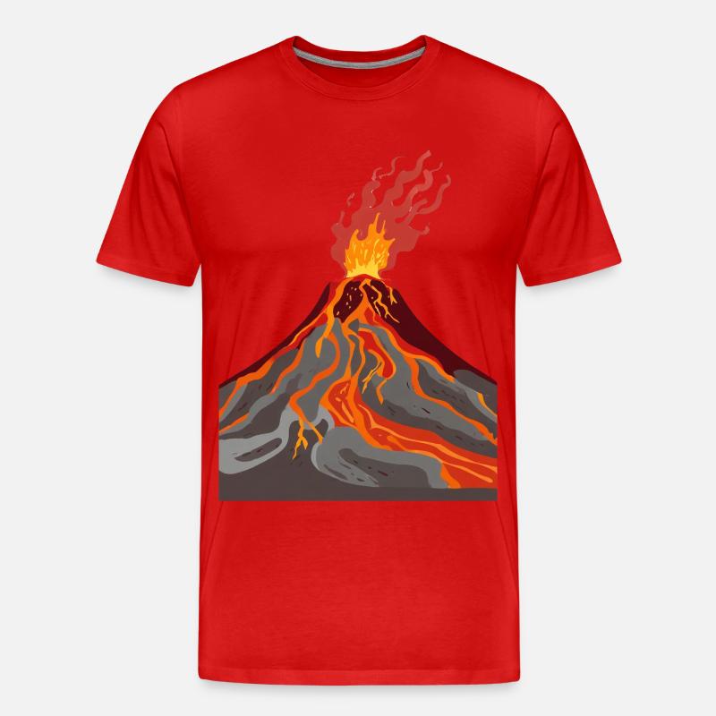 Vulkan - Männer Premium Bio T-Shirt - Rot
