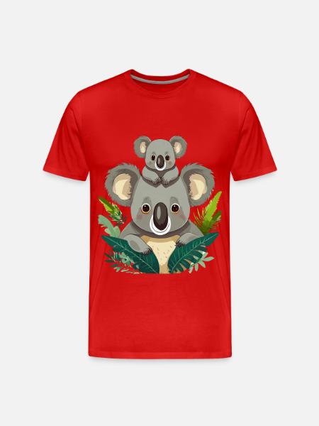 Cute koala in the jungle - Men's Premium Organic T-Shirt - red