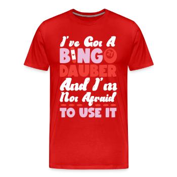 Joueur de bingo J’ai un bingo - T-shirt bio Premium Homme - rouge - Devant - Damien (186cm)