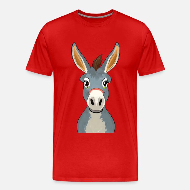 Esel - Männer Premium Bio T-Shirt - Rot