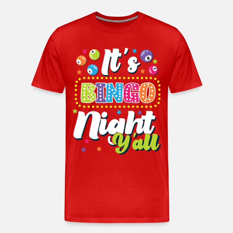 Bingo Player It's Bingo Night - Männer Premium Bio T-Shirt - Rot