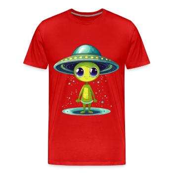 Étranger - T-shirt bio Premium Homme - rouge - Devant - Damien (186cm)