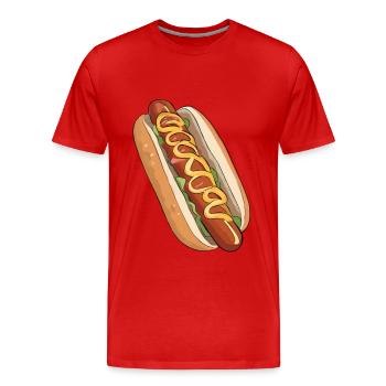 Hot-dog - T-shirt bio Premium Homme - rouge - Devant - Damien (186cm)