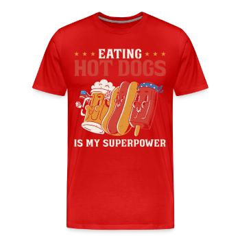 Hot Dog Adult Eating Hot Dogs Is - Men's Premium Organic T-Shirt - red - Front - Damien (186cm)