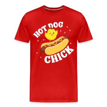 Hot Dog Adult Chicken Girl Hot Dog - Männer Premium Bio T-Shirt - Rot - Vorne - Damien (186cm)