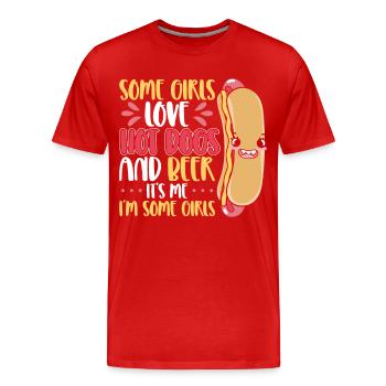 Hot Dog Adult Girl Beer Some Girls - Männer Premium Bio T-Shirt - Rot - Vorne - Damien (186cm)