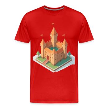 Château médiéval - T-shirt bio Premium Homme - rouge - Devant - Damien (186cm)