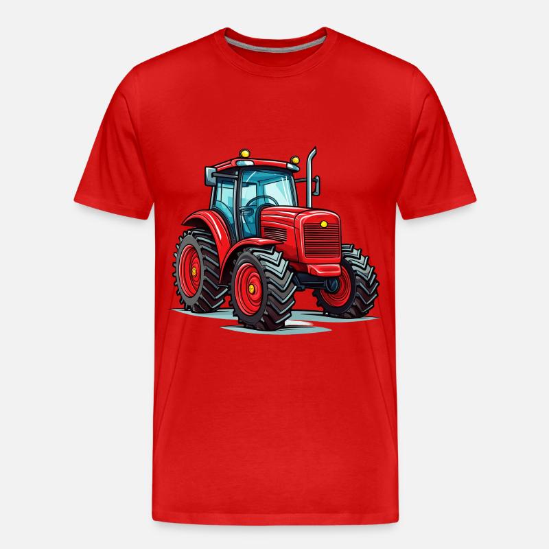 Roter Traktor - Männer Premium Bio T-Shirt - Rot