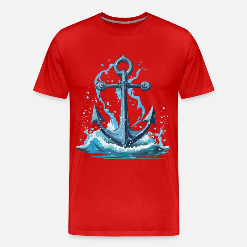Anker - Männer Premium Bio T-Shirt - Rot