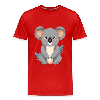 Niedlicher Koalabär - Männer Premium Bio T-Shirt - Rot - Vorne - Damien (186cm)