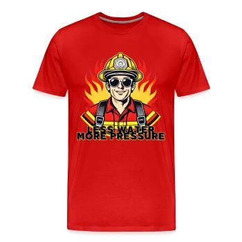 Weniger Wasser, mehr Druck - Männer Premium Bio T-Shirt - Rot - Vorne - Damien (186cm)