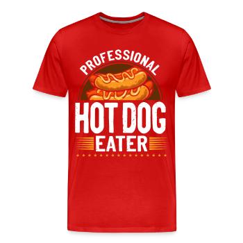 Hot Dog Adulte Professionnel Hot-Dog - T-shirt bio Premium Homme - rouge - Devant - Damien (186cm)