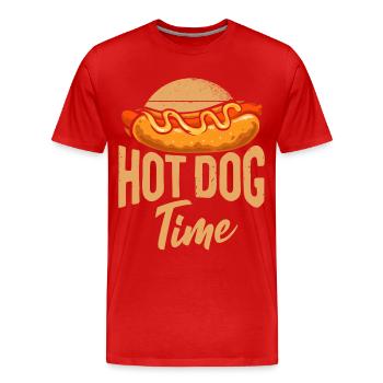 Hot Dog Adult Hot Dog Time - Männer Premium Bio T-Shirt - Rot - Vorne - Damien (186cm)