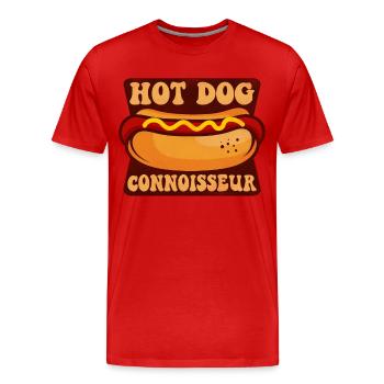 Hot Dog Adult Hot Dog Connoisseur - Männer Premium Bio T-Shirt - Rot - Vorne - Damien (186cm)